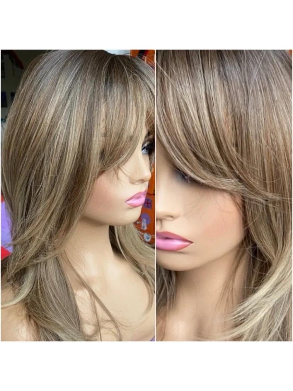 long Brown sugar a brunette blonde wig